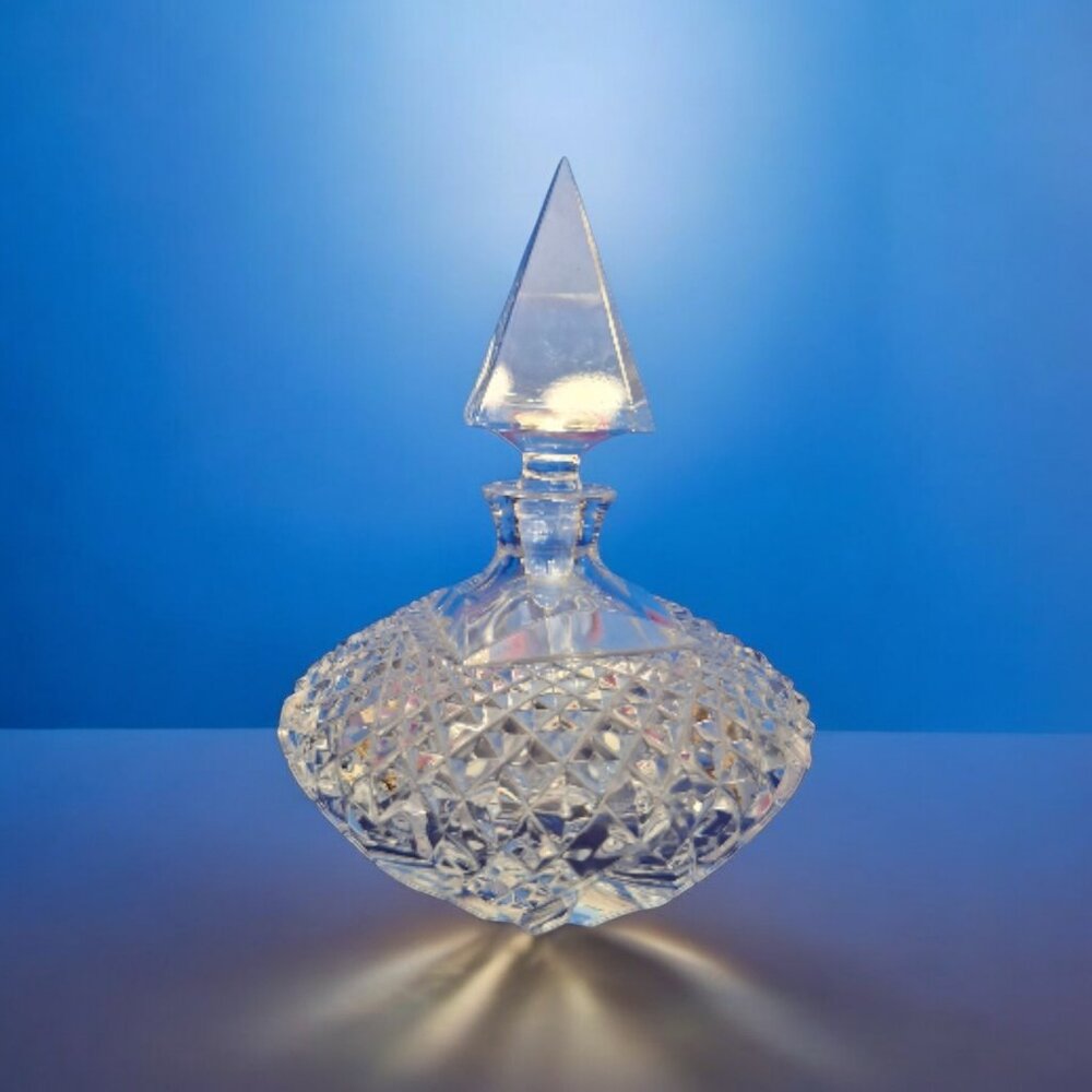 Vintage Cut Crystal Perfume Bottle – Diamond Point Pattern
